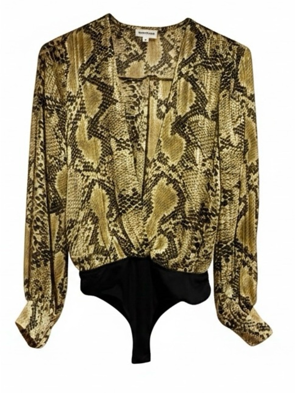 superdown Gold & Black Snake-Print Top